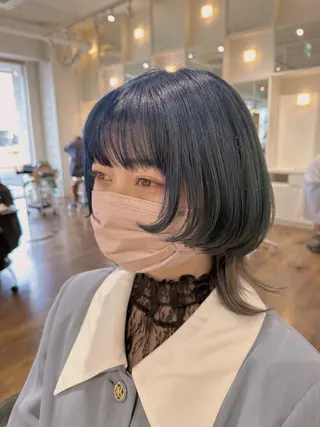 ミディアム ショート/レイヤー/ ボブ/安本和史のヘアスタイル