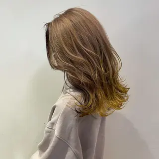 セミロング カラー 心斎橋 美髪職人　近江のヘアスタイル