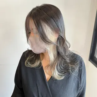 セミロング カラー andFINE miyuのヘアスタイル