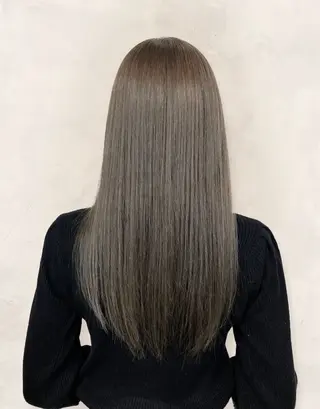 ロング 最小ダメージ縮毛矯正 /暖色カラー/Rieのヘアスタイル