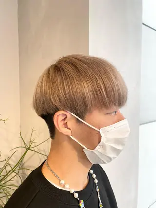 ショート カラー メンズ ブロンド×ハイトーン /遠藤将太のヘアスタイル