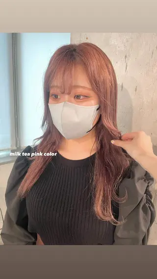 ロング カラー パーマ ヘアアレンジ メンズ キッズ ネイル マツエク・マツパ アイブロウ 透明感カラー・レイヤ ー🎀amika🎀のヘアスタイル