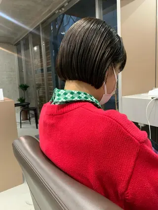 ショート ボブパーマコテ巻き風 パーマNo1深江秀平のヘアスタイル