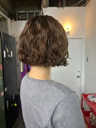 ミディアム カラー パーマ 小川真歩/パーマ /暖色オリーブのヘアスタイル