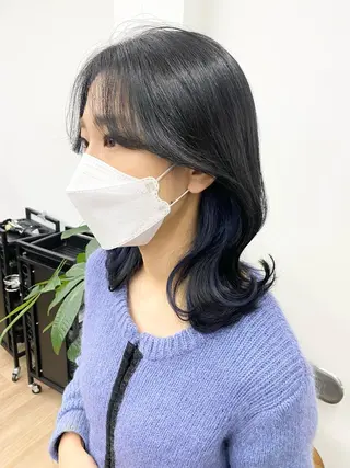 ミディアム カラー パーマ ヘアアレンジ メンズ キッズ ネイル マツエク・マツパ アイブロウ 韓国風×透明感カラー 髪質改善オタベシンヤのヘアスタイル