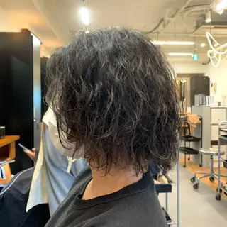 セミロング パーマ メンズ メンズ特化美容師/ 藤戸 椋のヘアスタイル
