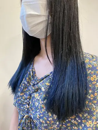 セミロング カラー 向日葵🌻 /レディースカットのヘアスタイル