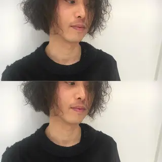 ショート ミディアム パーマ 江原 彩華のヘアスタイル