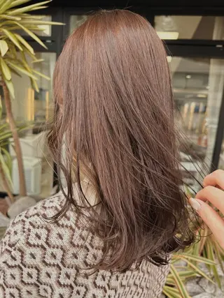 セミロング カラー ブリーチカラー/ベー ジュ/Hono🦖のヘアスタイル