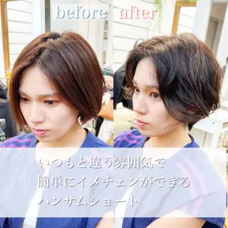 ショート パーマ newline銀座所属・👑銀座ショート/ 絶壁補正/金子涼👑のヘアスタイル