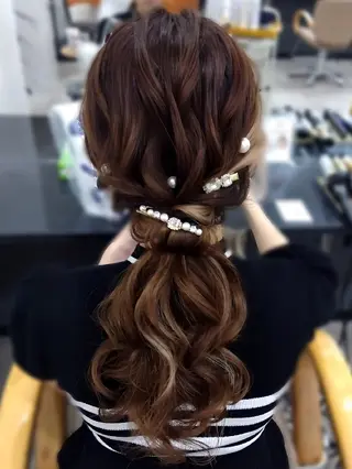 ロング ヘアアレンジ ヘアセット/中洲 Akaneのヘアスタイル