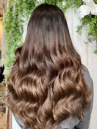 ロング カラー ヘアアレンジ チビ編み込みエクステ シールEXどぅ〜すのヘアスタイル