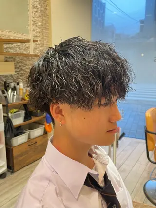 ショート パーマ メンズ パーマ/フェード🔥 佐々木波人のヘアスタイル