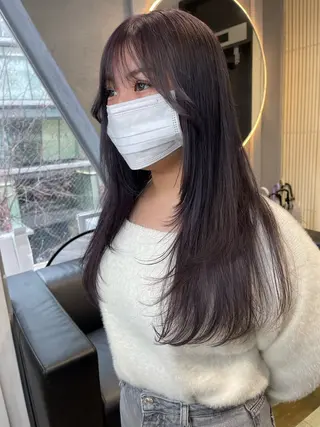 ロング カラー TATSUブリーチ/ ミルクティーベージュのヘアスタイル