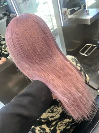 ミディアム カラー ヘアアレンジ ハイトーン/透明感 髪質改善/rinaのヘアスタイル