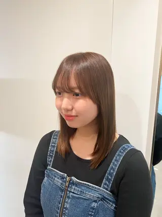 セミロング カラー 和夢/メンズカット/ パーマ/ハイトーンのヘアスタイル