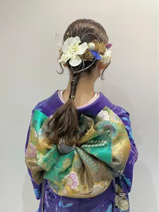 ヘアアレンジ 似合わせ艶髪カラー ❤️ハダユミのヘアスタイル