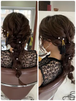 ロング ヘアアレンジ HempBeauty 浅野アサミのヘアスタイル