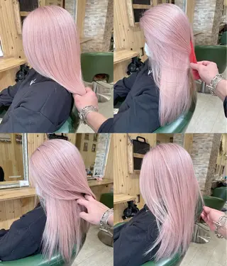 セミロング 韓国レイヤー外国人風 透明感カラー髪質改善のヘアスタイル