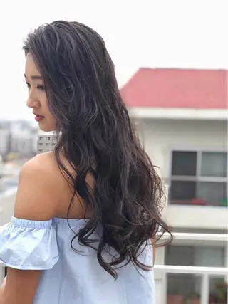 ロング カラー 柳下 涼のヘアスタイル