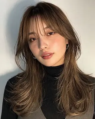 セミロング 伶風/ボブ/ ヘーゼルベージュのヘアスタイル