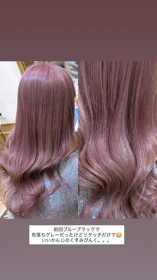 ロング カラー 👑髪質改善wカラー /ハイトーン/アユカのヘアスタイル