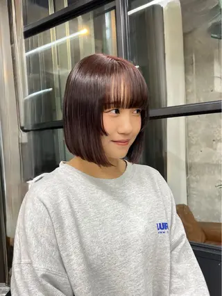 ミディアム カラー era所属・azumi/ボブ/暖 色/オリーブ/縮毛のヘアスタイル