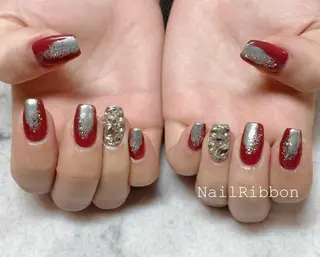 ネイル ネイルリボン 受付スタッフのネイルデザイン
