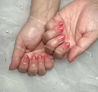 ネイル shineジェル& チップ長さだしのネイルデザイン