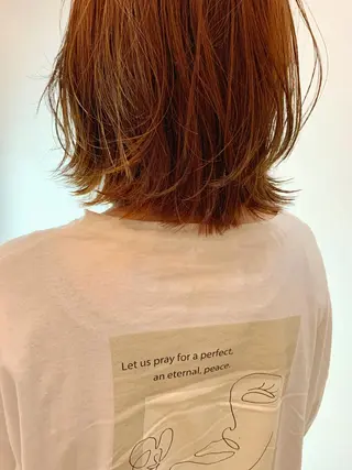 ミディアム カラー 似合わせカットカラー ♡佐藤捺美のヘアスタイル