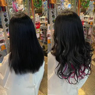 ロング カラー ヘアアレンジ アイブロウ haco+所属・🌈派手髪エクステ ブレイズ🌈ひろとのヘアスタイル