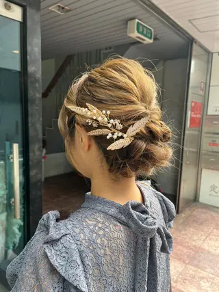 セミロング ヘアアレンジ BUCKS【天王寺】 バックス【駅30秒】のヘアスタイル