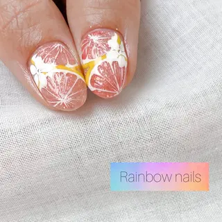 ネイル Rainbow nailsくろちゃんのネイルデザイン