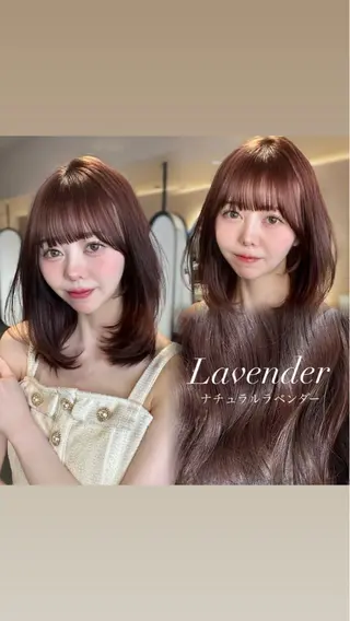 ミディアム カラー ヘアアレンジ 顔周りcut/ 艶ワンカラー♥ちさきのヘアスタイル