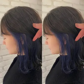 ミディアム カラー 縮毛/レイヤー 韓国/橋口のヘアスタイル