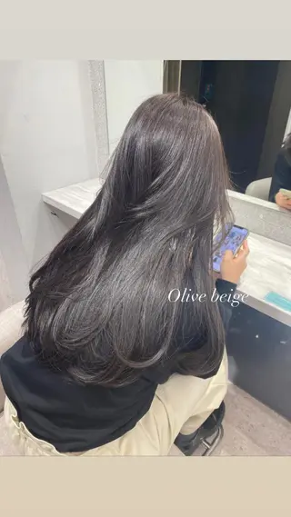 ロング 京都レイヤーカット/ 縮毛矯正/羽柴りくのヘアスタイル