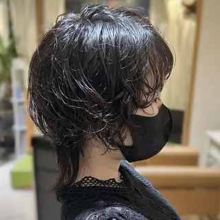 ミディアム パーマ Halo/長居美容室 似合わせカット/ロキのヘアスタイル
