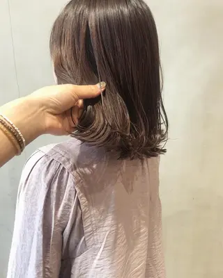 ミディアム カラー ヘアアレンジ 酸性縮毛矯正🧴韓国 レイヤー/髪質改善のヘアスタイル