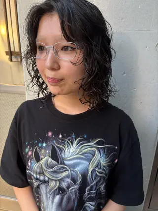 ミディアム パーマ しみず さくら🌸のヘアスタイル