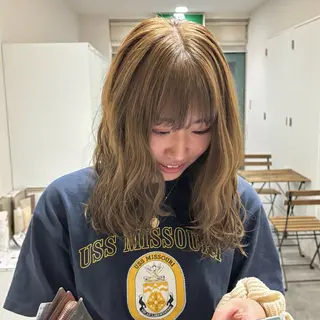 セミロング カラー 艶カラー/レイヤー/ 顔周り/アスカ🤎のヘアスタイル