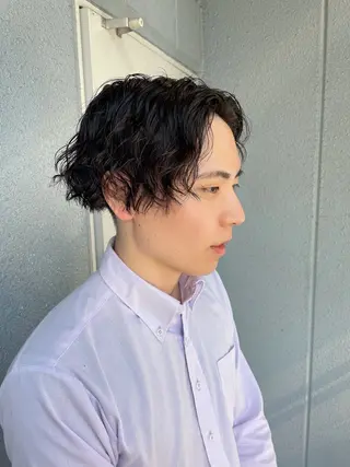 ミディアム パーマ メンズ メンズ特化/お任せ可 矢場町/モモコ🍑のヘアスタイル
