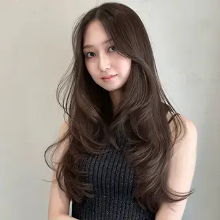 ロング 🌹ハッシュカット、 レイヤー韓国ヘア🌹のヘアスタイル