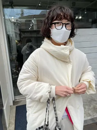 ショート パーマ パーマ/透明感カラー /ボブ/吉田一生のヘアスタイル