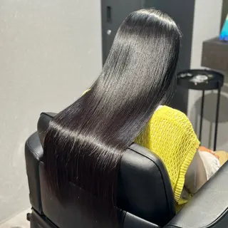 ロング パーマ ブリーチなしカラー I 髪質改善Ⅰたつやのヘアスタイル