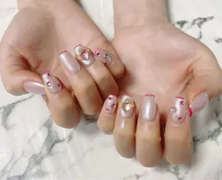 ロング カラー ネイル Q Free nailsのネイルデザイン