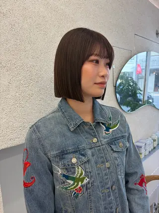 ショート リン🔔ボブ cut ベージュカラー🤎のヘアスタイル