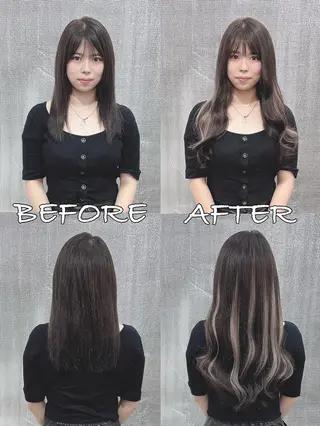 ロング カラー ヘアアレンジ LIP 大阪本店 エクステ 堀谷和孝のヘアスタイル