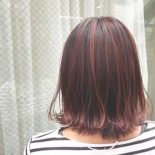 ショート カラー いけだ　ひかり ハイライトくびれヘアのヘアスタイル