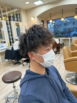 ショート カラー パーマ メンズ Gain KAKKY 名古屋/池下駅3分のヘアスタイル