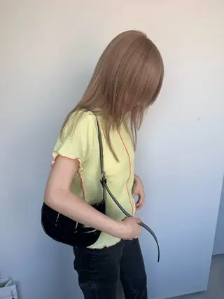 セミロング カラー レイヤー/柔色 カラー/SAkiのヘアスタイル